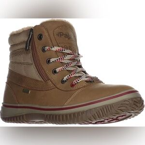 Pajar Tavin Boots in Honey with Red patterned laces